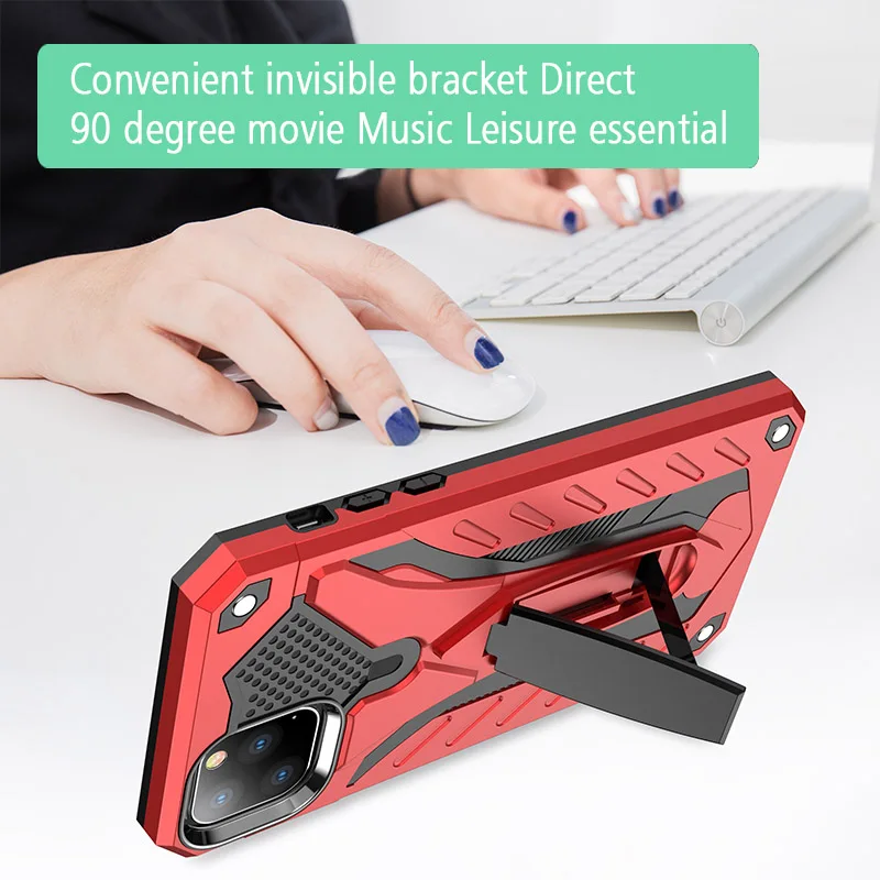 Для iphone 11 11pro 11 pro Max Phantom Knight stealth кронштейн ТПУ Мягкая оболочка+ Твердый чехол из поликарбоната чехол для телефона