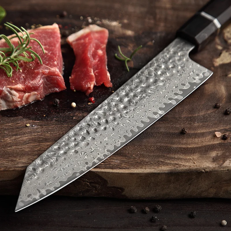HEZHEN 210 мм нож Gyuto в форме кирицукэ из высокоуглеродистой стали, кухонные ножи шеф-повара VG10, нож для мясника, инструменты для нарезки пищи