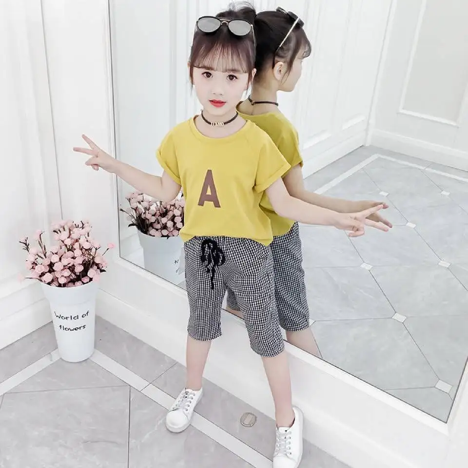 

Girls Clothing Sets New Sale Summer O-Neck T-Shirt+Pants 2Pcs/Set Kids Clothing Children Baby Girls Casual Suits For 3-12 Years