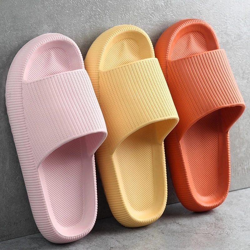 Zapatillas de plataforma EVA para mujer, zapatilla para baño interior suave, antideslizante, para el hogar, Verano