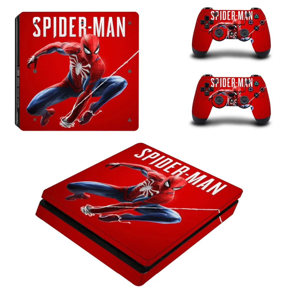 

Spiderman Full Cover Faceplates PS4 Slim Skin Sticker Decal For PlayStation 4 Console & Controllers PS4 Slim Skin Sticker Vinyl