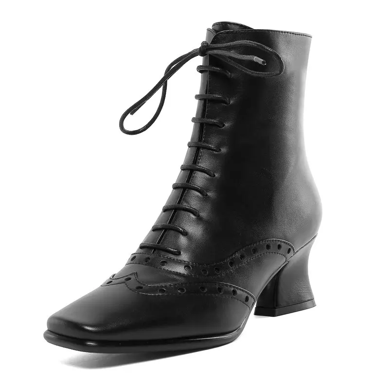 

NEMAONE Women High Heels genuine Leather Night Club Party Shoes Woman Corss-tied Short Basic Ladies Boots Shoes Woman