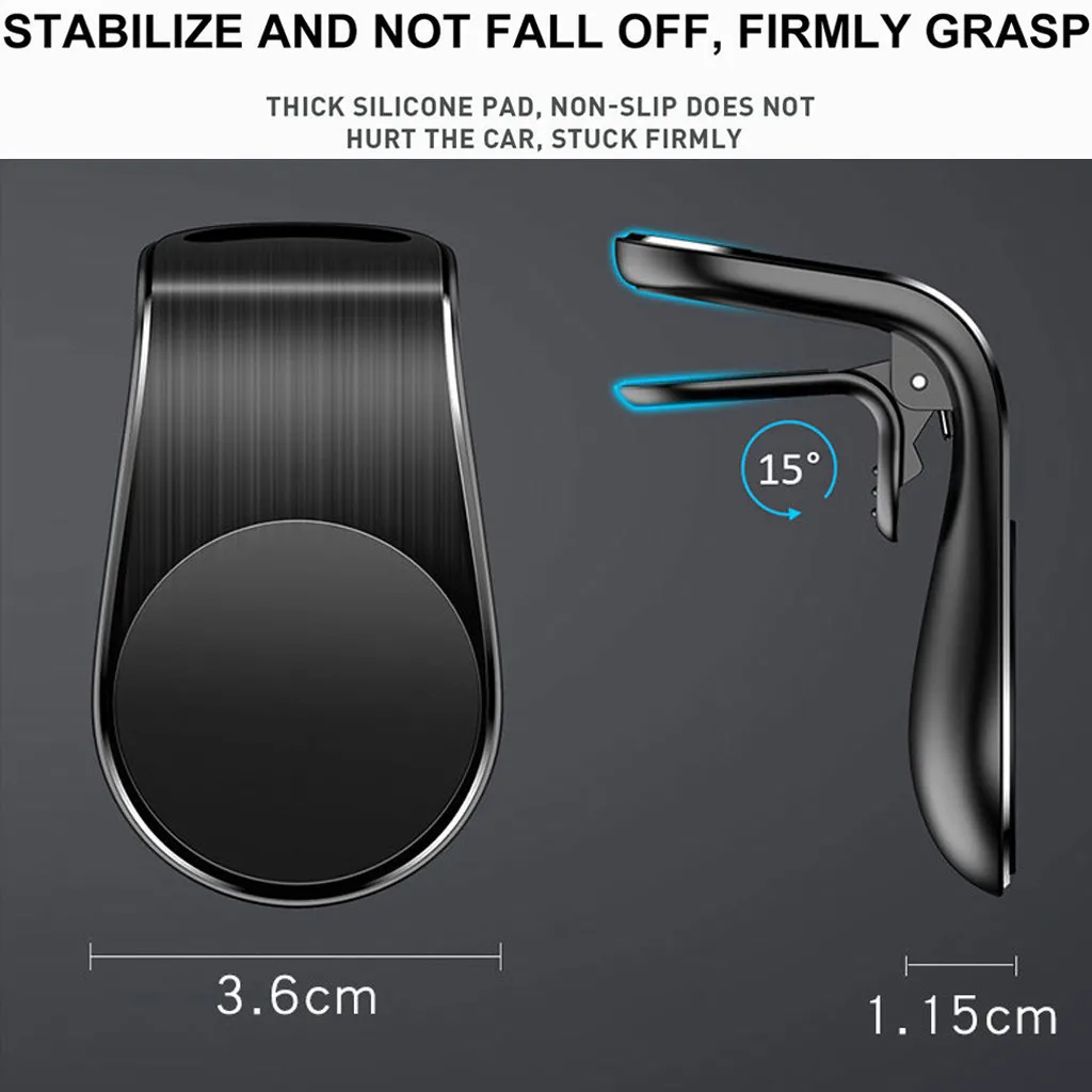 Магнитный держатель с зажимом на вентиляционное отверстие, дизайн, универсальный держатель для телефона, автомобильный Магнитный кронштейн на вентиляционное отверстие для мобильного телефона, gps