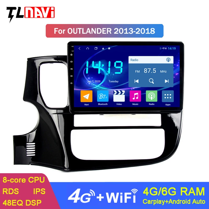 Мультимедийный видеоплеер на Android 10 с GPS-навигацией радио стерео для Mitsubishi Outlander XL