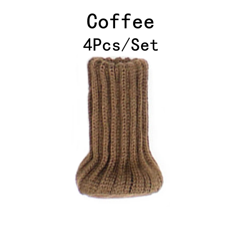 Coffee 4 шт./компл. Противоскользящий чехол для ножки стула вязальный стол ножка носок твердая ножка стола шапки комната защита для пола домашний декор - Цвет: Coffee