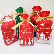 50 шт. Рождественский Подарочный мешок для конфет, для гостей, выпечка печенья, упаковка, бумажные соломинки для напитков, Подарочный декор для детей