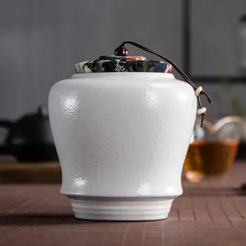 

Ceramics Tea Caddies Kitchen Seasoning Tank Set Wooden Cover Sugar Salt Storage Tank Salt Shaker Spice Jar Kitchen Accessories