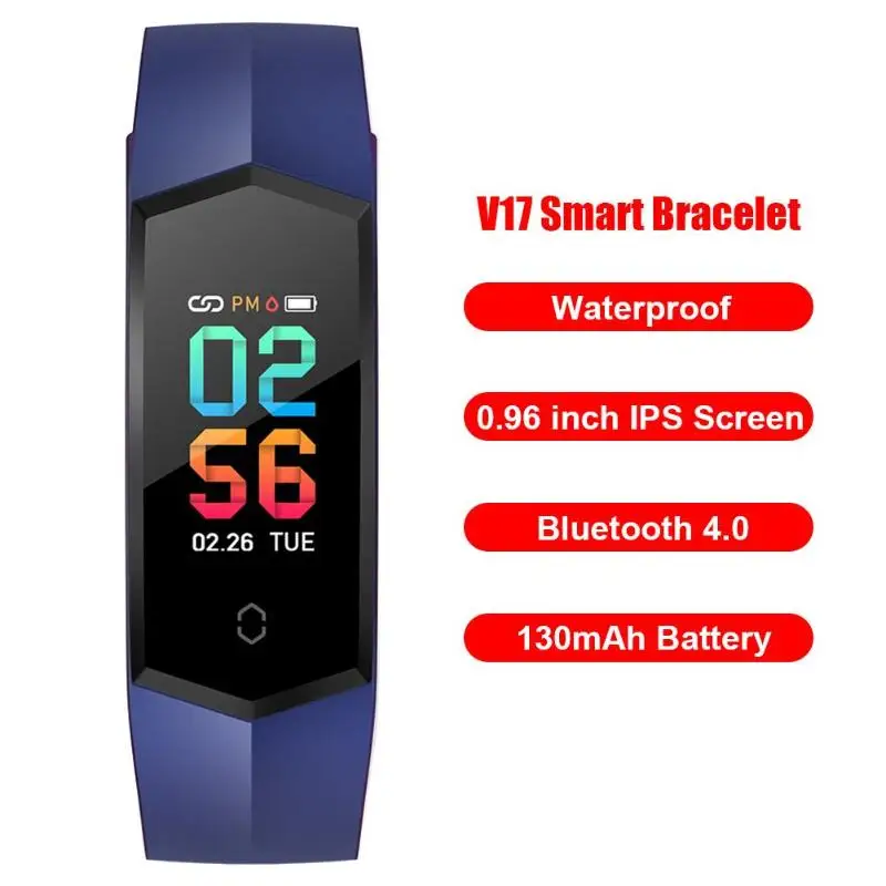 Горячая смарт-браслеты износостойкие V17 смарт-браслет часы пульсометр Шагомер Спорт фитнес-браслет