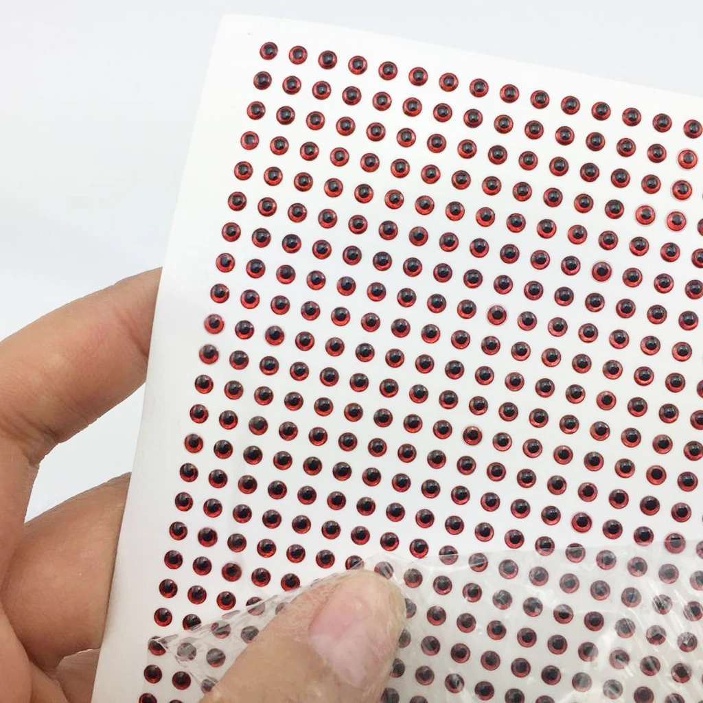 100PCS/Sheet 3D Holographic Fishing Lures Eyes DIY Round Pupil Eyes for Fishing Bait/Fly Tying/Fishing Lures for Fishing Lovers