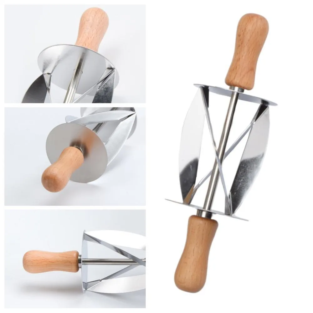 Нержавеющая Сталь Тесто круассан Скалка ролик выпечки инструмент DIY круассан кожи круассан инструмент