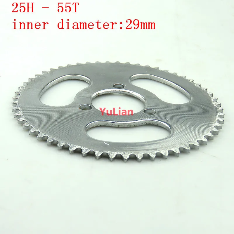 25H 55T Tooth 29mm 2 Stroke Mini ATV Rear Chain gear Sprocket plate For 47cc 49cc Pocket Bike Quad 4 Wheeler Scooter