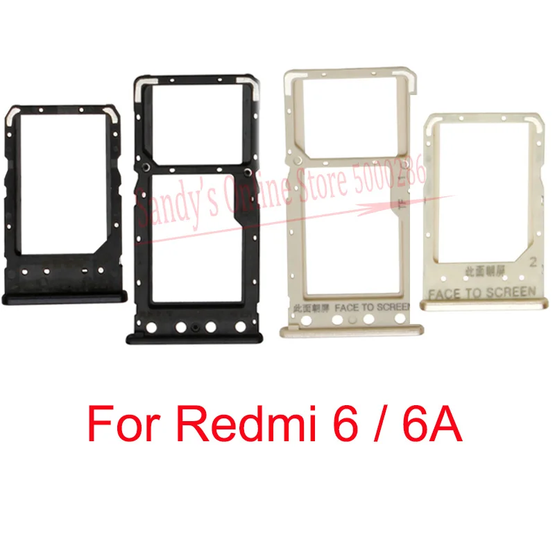 Держатель лотка с двумя sim-картами для Xiaomi Redmi 6 6A Micro-SD/TF карта слот-ридер адаптер для Redmi6 Redmi6a запчасти