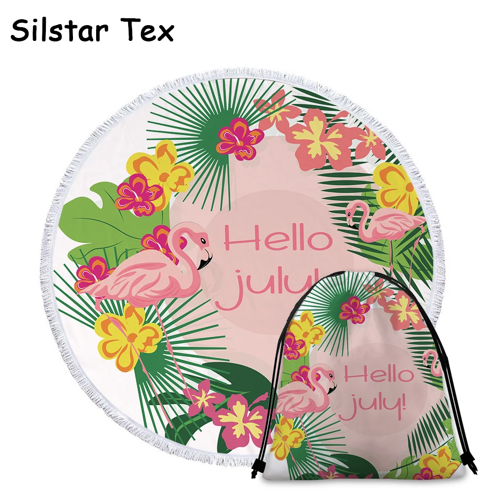 

Silstar Tex Pink Flamingos Series Beach Towel Colorful Art Swimming Bath Towels For Home Wall Decor Outdoor Camping Mat