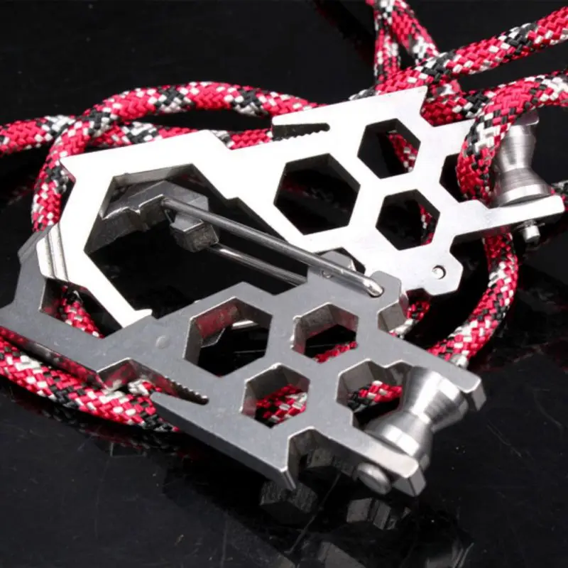 Multi-Tool Multifunctional D Shape Portable Stainless Steel Carabiner Straight Screwdriver Bottle Opener EDC Tool