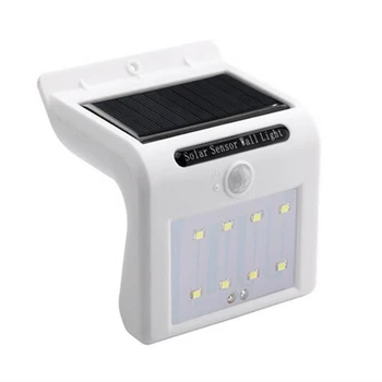 

White PIR Sensor LED Lawn Lamp Solar Energy Wall Light Motion Sensor Detector Control Smart on Off Solar Outdoor Garden Security
