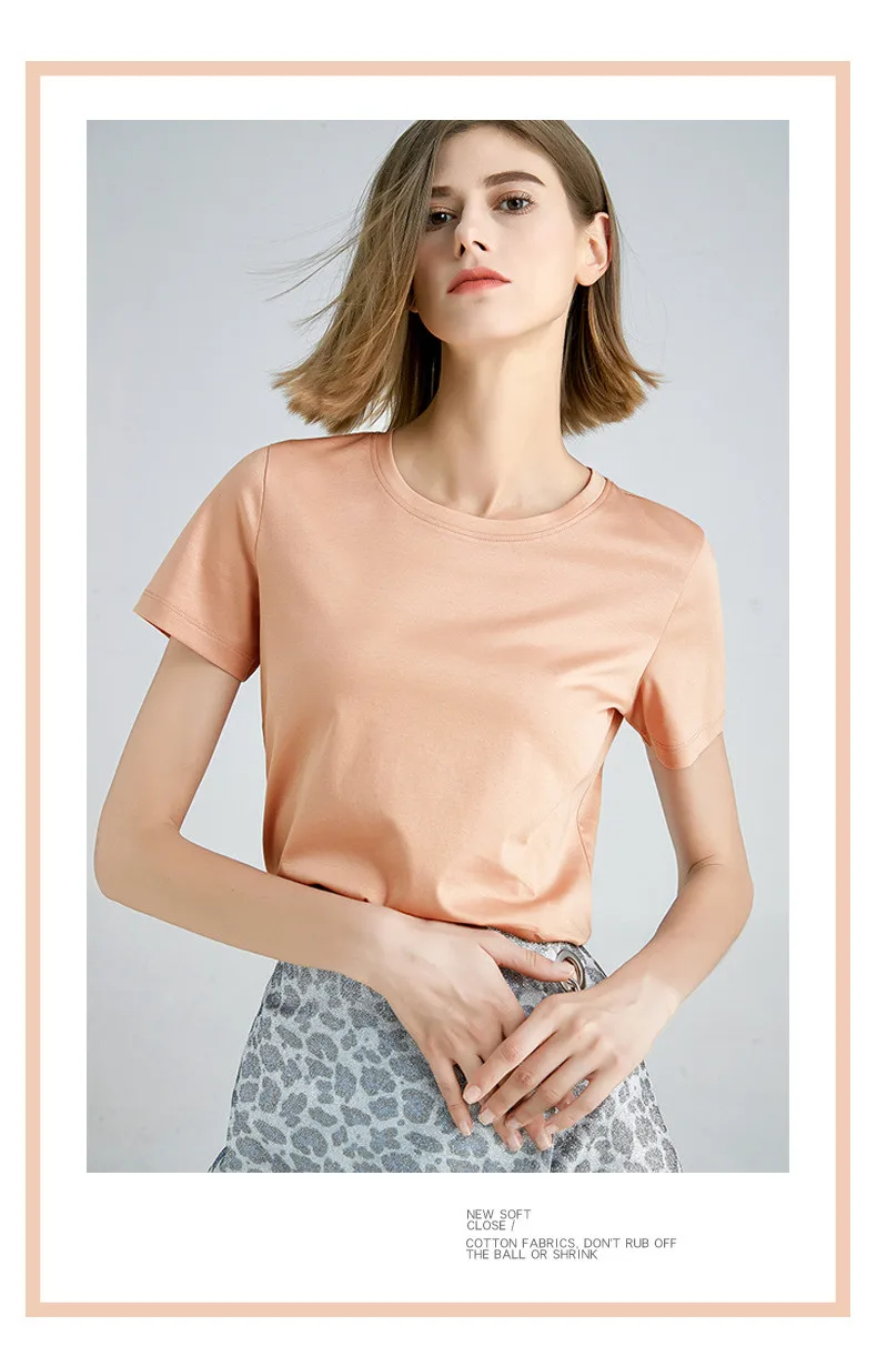 MRMT 2025 Brand New 80S Pure Cotton Women's T Shirt High Quality T-shirt for Female Short Sleeve V Collar Leisure Tops Tshirt