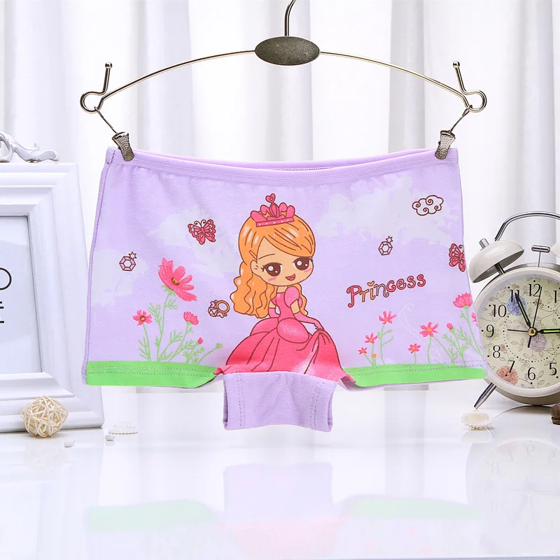 4 шт./лот боксер короткие Детское нижнее белье трусики Girls'Flat штаны стильная футболка с изображением персонажей видеоигр шорты для девочек платье принцессы детская одежда с цветами для маленьких девочек