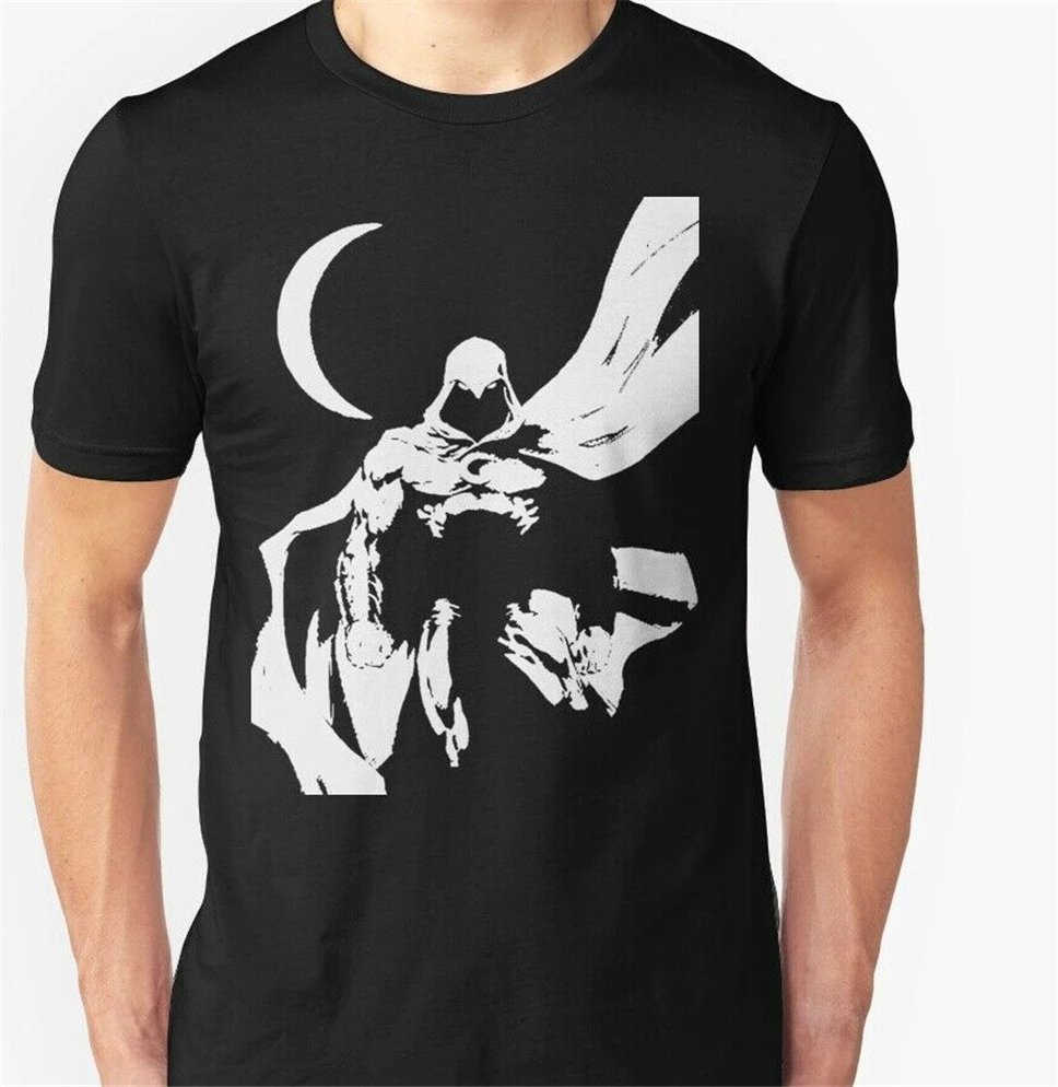 Комическая Луна рыцарь вымышленный рыцарь-черная футболка Лучшие