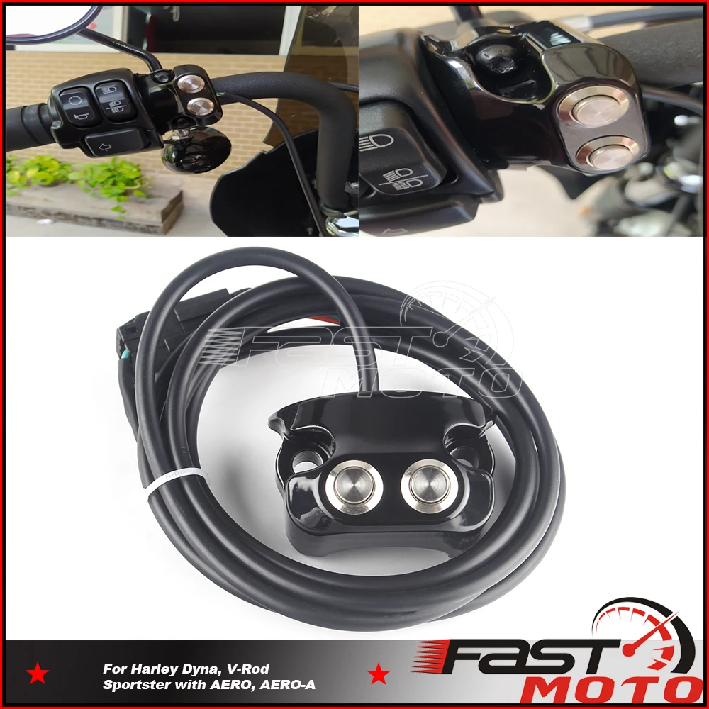 2 Button 3 Wire Controllers Switch Air Ride 1\'\' Handle Bar For Harley Dyna Street Glide Sportsters AERO AERO-A XL1200 V-Rod