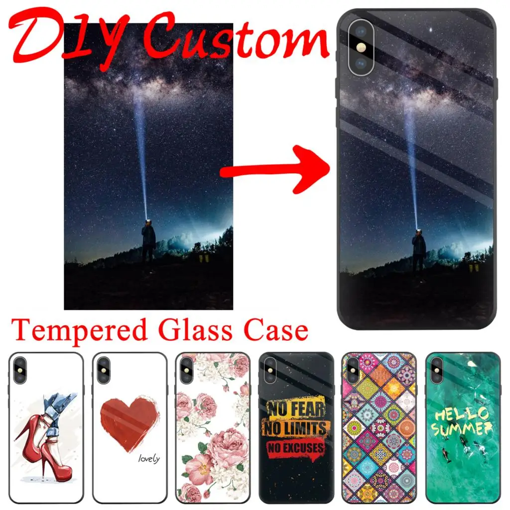 Luxury Protective Case Capa For Xiaomi Mi 5X/6/6X/8/9 SE/Lite 8SE/8Lite/9SE Cartoon Phone Cover DIY Tempered Glass Cases Bumper |