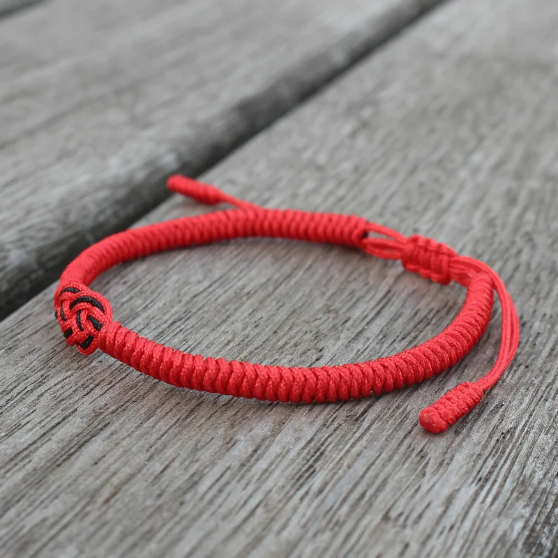 National Style Lucky Red String Bracelet Lovers Handmade Braided Concentric Knot Charm Bracelets For Women Men Jewelry Best Gift