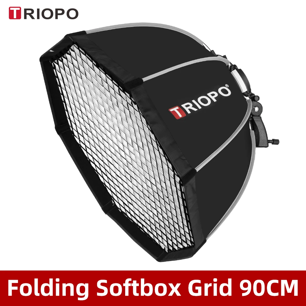 

Triopo KS90 90cm Speedlite Portable Octagon Umbrella Softbox with Honeycomb Grid Outdoor Flash Soft Box for Canon Nikon Godox