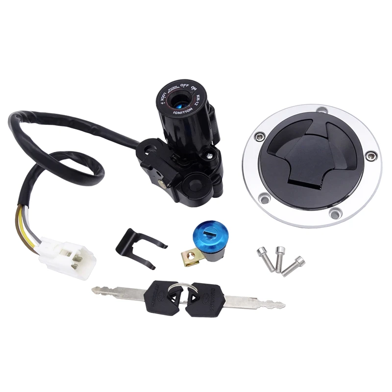 

1 Set Motorcycle Ignition Start Switch Lock Fuel Tank Cap Cover Helmet Seat with 2 Key Kit for Kawasaki Z1000 2010-2016