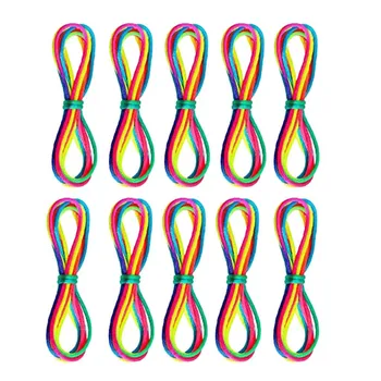 

10pcs Rainbow Toy String Set Finger Rainbow Rope Skill Game Kid Elastic Brain Game Funny Educational Kids Girls toys Out Sport