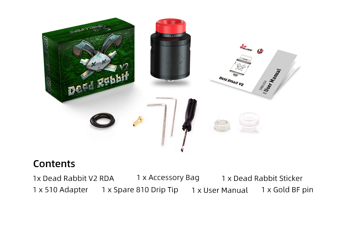 Новейший бак Hellvape Dead Rabbit V2 BF RDA 510 с резьбой и поддержкой одной/двойной катушки электронная сигарета vape