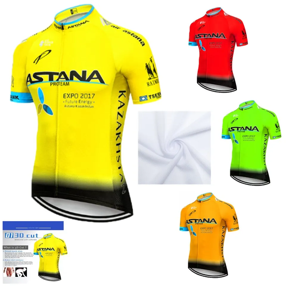 Летняя флуоресцеиновая велосипедная Джерси Астана одежда для велоспорта