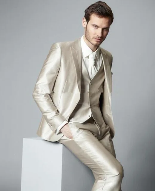 2017-One-Button-Groom-Tuxedos-Shiny-Beige-Best-man-Suit-Peak-Lapel-Groomsman-Men-Custom-Wedding