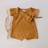 Linen Cotton Baby Boys Rompers Summer Infant Baby Bodysuit Casual Newborn Girls Jumpsuit Toddler Boys Bodysuit Overalls 0-24m 5