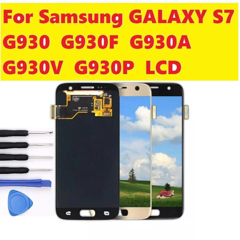 

For SAMSUNG GALAXY S7 G930A G930F SM-G930F LCD Display Touch Screen Digitizer Assembly Replacement For SAMSUNG S7 LCD + tool
