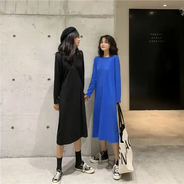 

Sweatshirt autumn winter women's dress new loose medium length Pullover for versatile skirt