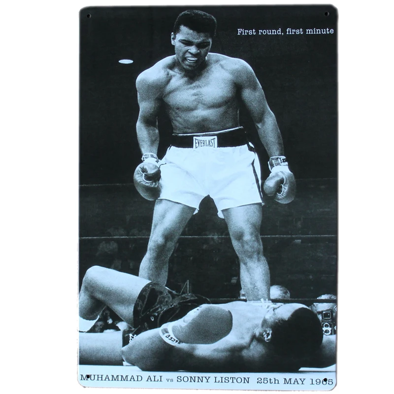 Боксерские винтажные металлические знаки [Mike86] Мухаммед Али 1965 настенное
