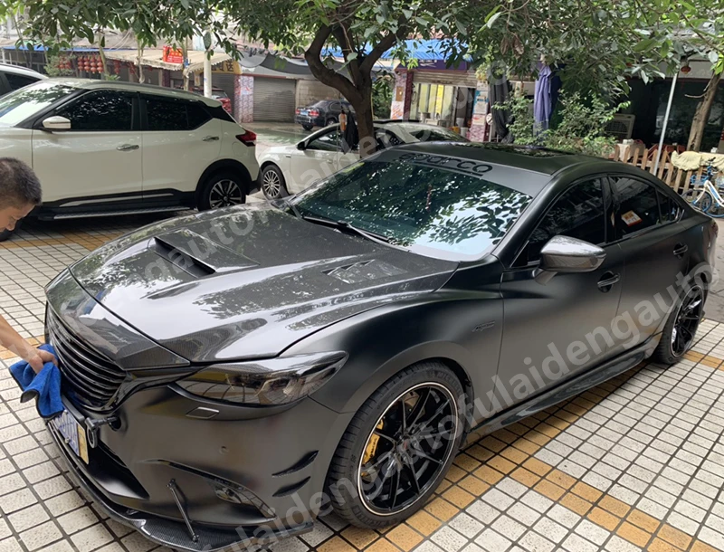 Для Mazda 6 Atenza- углеродное волокно ABS Автомобильная Передняя головка крышка двигателя решетка гриль крышка отделка автомобиля Стайлинг