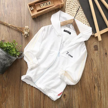 

Children New Cotton And Linen Thin Cool Hooded Jacket. 2-9T Boys Girls Sun Protection Topskids Clothes