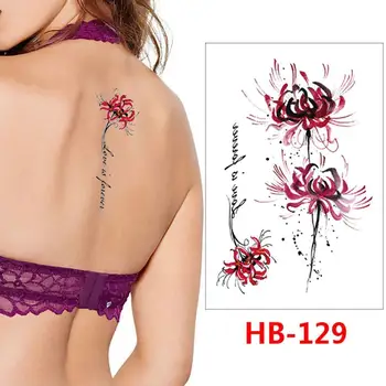 

Flower Tattoo Stickers Waterproof Temporary Tattoos Arm Large Transfer Fake W5U2