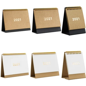 

2021 Simple Desk Calendar Refreshing Mini Desktop Note Coil Calendar Book Dual Daily Schedule School Office Supplies Wholesale