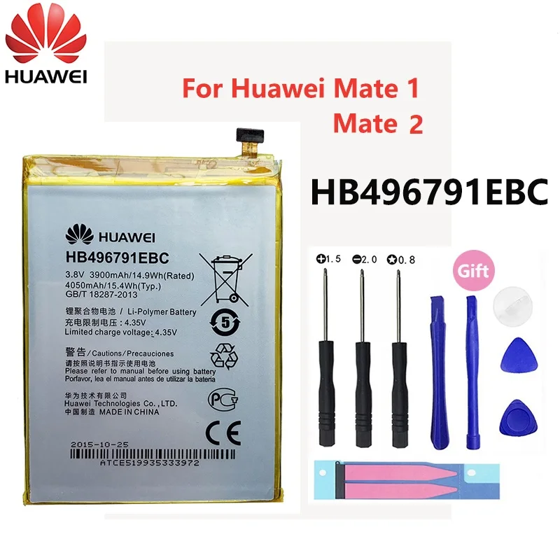 100% Оригинальный аккумулятор Hua Wei HB496791EBC для Huawei Mate 1 MT1-T00 2 MT1-U06 L05 батареи телефона