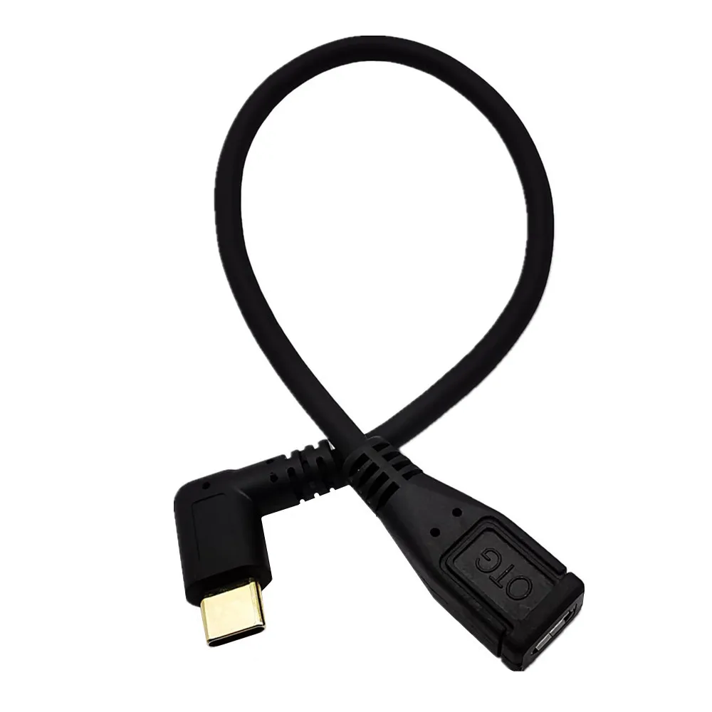 Позолоченный 90 ° Боковой изгиб type-C orbit Micro5pin Женский адаптер для передачи данных для мобильного телефона USB3.1 Кабель-адаптер