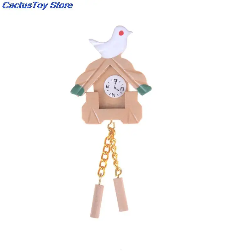 1:12 Bird Clock Dollhouse Mini Simulation Wood Children Room Cute Wall Dolls House Furniture | Игрушки и хобби