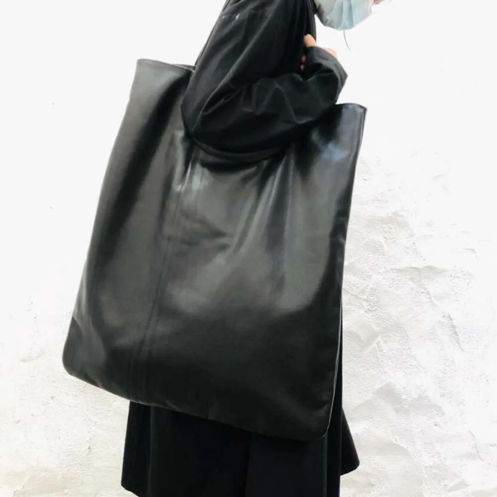 Tote Casual Large Leather Bag Soft Genuine Leather Lady commute Shoulder Bag Laptop Weekend Travel Bolsa Feminina