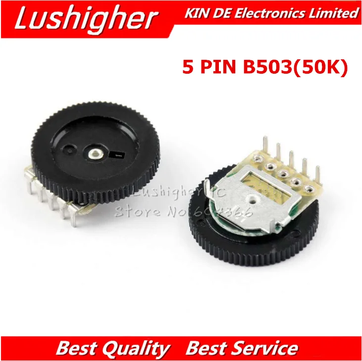 10 adet çift dişli Tuning potansiyometre B503 50K 503 5Pin 16*2mm ...