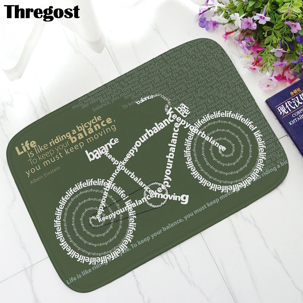 Retro Cartoon Printed Welcome Doormat Kitchen Rugs Washable Floor Mat Office Chair 3D Carpet Flannel Doormat for Entrance Door
