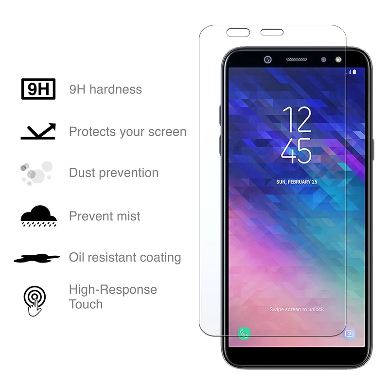 Защитное стекло A 6 plus для samsung a6 plus a6plus galaxy a6+ 6a+ plu 6 plus защитная пленка из закаленного стекла