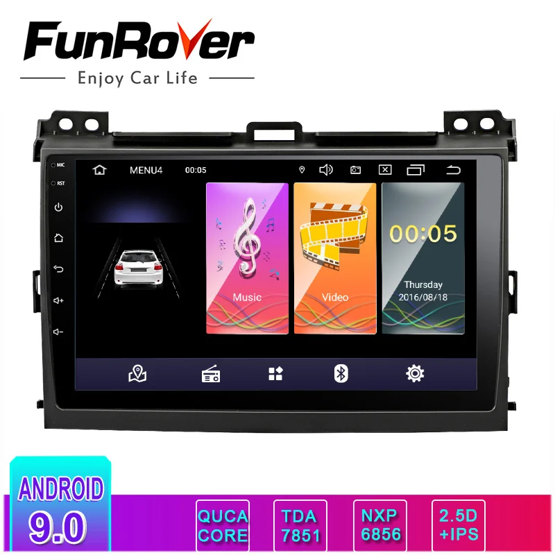 

Funrover 2.5D+IPS Car Radio Multimedia 2 din android 9.0 Player Navigation GPS For Toyota LAND CRUISER Prado 120 2003-2009 dvd