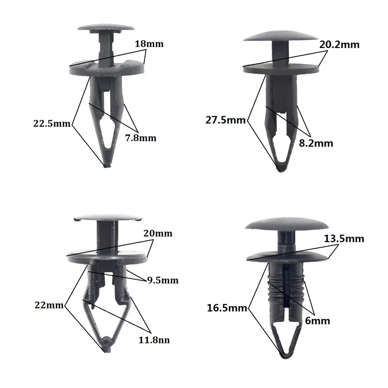 20Pcs Auto Kunststoff Niet Stoßstange Kotflügel Retainer Verschluss Schlamm Klappen Push-Clips Fit Für Ford Toyota Chevrolet Buick VW – Detail 2