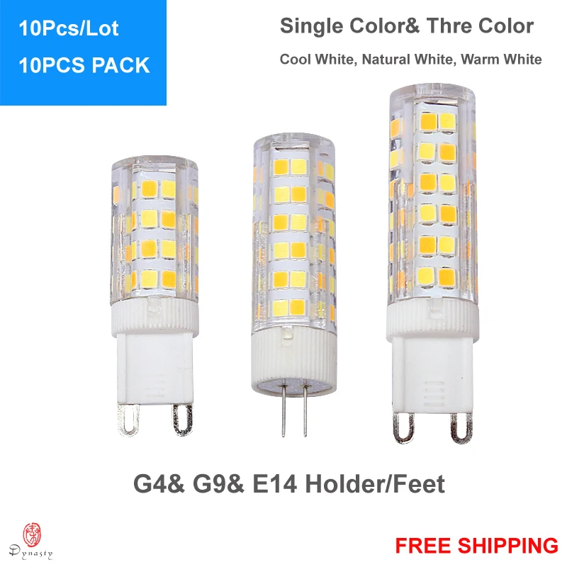 

10PCS/LOT G4/G9/E14 LED Light Bulbs High Lumen Corn Bulb 220V Color Change Tricolor Switch Suit For Various Lighting Fixture