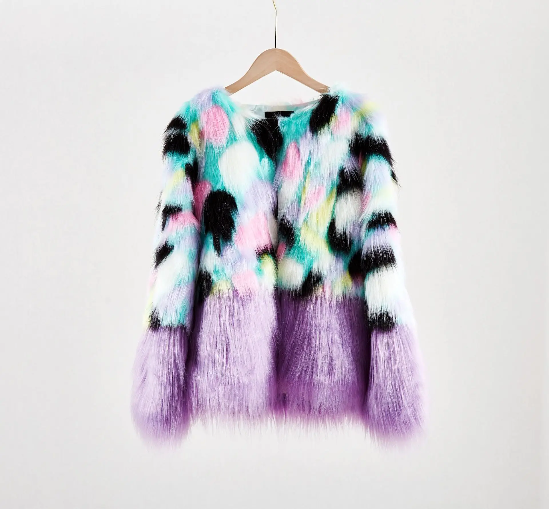 New Autumn Winter Faux Fur Coat Women Fashion Streetwear Faux Fur Coats Plus Size Splice Thick Warm Female Overcoat LR381